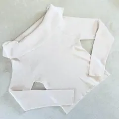 イング オフショルダー リブニットトップス ベージュ系 Mサイズ フェミニン