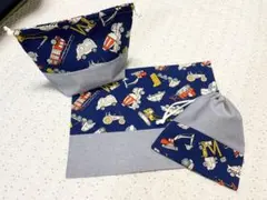 車入園入学３点セット消防車マット(25×35)弁当袋コップ袋給食セット男の子