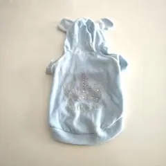 水色 王冠デザイン フード付き犬服