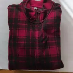 ユニクロ 赤・黒チェック フリースジャケット Lサイズ