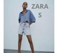 zara サテンシャツ