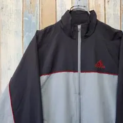 1170☆アディダス☆ナイロンジャケット☆ワンポイント刺繍ロゴ☆M相当