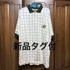 【新品タグ付】NFL グリーンベイパッカーズ　ロゴ　チェック　ポロシャツ　Mのサムネイル