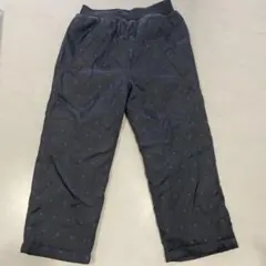 サイズ95 スノーウェアパンツ　黒×紫ドット　裏起毛　防寒長ズボン