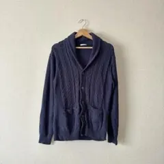 24時間以内発送 ⭐️ GU ネイビー ケーブル編み ニットカーディガン