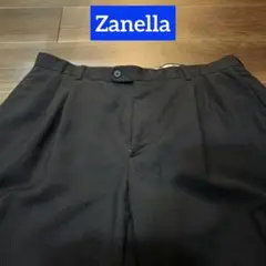 Zanella 黒 3タック ワイドスラックス 80s イタリア製 ウール