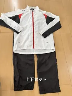 ASICS ジャージ上下セット Mサイズ ホワイト/ブラック/レッド