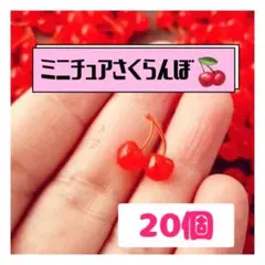 ［さくらんぼ 20個セット フェイクフルーツ サンプル ドールハウス ハンドメイ