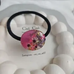レジン ドライフラワー ヘアゴム スクエア型 - メルカリ