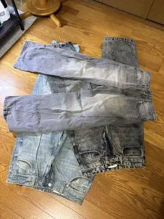 VINTAGE WASHED CURVED DENIM ZARA バギーデニム