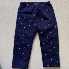 UNIQLO 星柄 ボトムス 80サイズ　裏起毛　ネイビー
