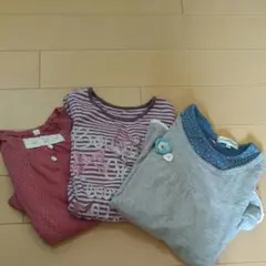 女の子 長袖Tシャツ　130センチ三枚組