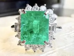 コロンビア5.47ct】天然エメラルド ダイヤモンドリング 鑑別書付属