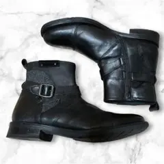 Y2K grunge お兄系 leather boots 27.5cm 黒