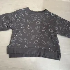 恐竜柄 トレーナー サイズ100 グレー