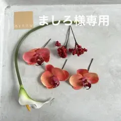 ましろ様専用　(№27)　カラー　胡蝶蘭　白　オレンジ　髪飾り結婚式　卒業式