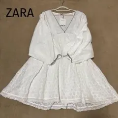 【ZARA】 タグ付き刺繍入りチュニックワンピース　XXL