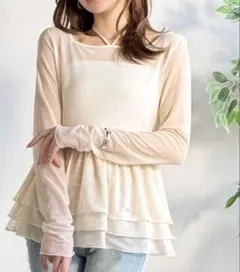 mily bilet シアー素材 ティアード 長袖トップスのサムネイル