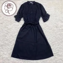 559 【美品】axes femme ドット ワンピース フリル M