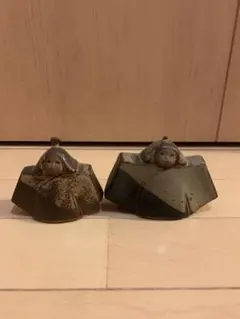 陶器製 猿の形の飾り ひな祭り用 2つセット