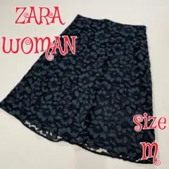 ZARA WOMANフラワーパターン フレアスカート M ザラウーマン