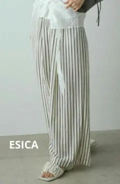 ESICAストライプ ワイドパンツ