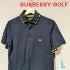 BURBERRY GOLF バーバリーゴルフ ポロシャツ L ブラック 刺繍のサムネイル