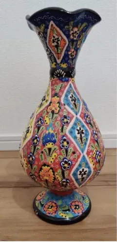 イルポンテ マヨルカ焼き 陶器 傘立て イタリア製 レッド 花模様 傘立
