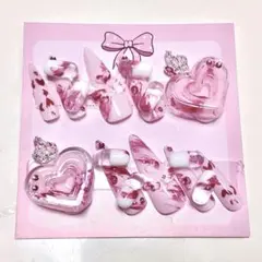 ネイルチップ　地雷系　量産型　血みどろ　血　平成女児　女児ネイル　ゴテゴテ