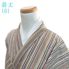 K60 袷 お召し物 着丈161cm 着物 化繊 洗える 茶 白