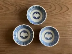 古伊万里 染付 銀杏文 輪花小皿 3客｜江戸後期 軽やかな日常使いにのサムネイル