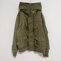 ジーエル ブルゾン フード付き リブ袖 M 緑 ポリエステル カジュアル