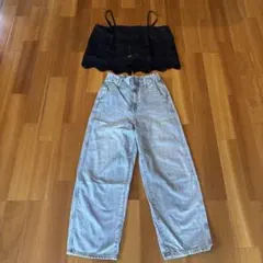 グローバルワーク　グッドデニム　バギー　Sサイズのサムネイル