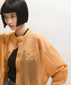 【完売品】ADAM ET ROPÉ / 25SS シアーロゴカーディガン