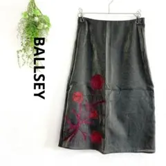 【小さいサイズ】ボールジィ◇花柄刺繍タイトスカート【S】ラメ ウール混 日本製のサムネイル