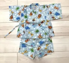 ミキハウス　水色 動物柄 甚平 90