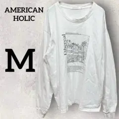 AMERICAN HOLIC サイズ:M 長袖白Tシャツ　ホワイト　オシャレ