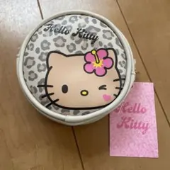 ハローキティ ヒョウ柄ポーチ 丸型　しまむら