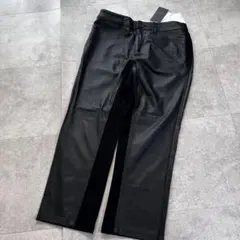ヴィスート 定価2.8万円 フェイクレザー パンツ LL 大きいサイズ 黒のサムネイル
