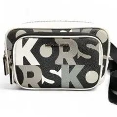マイケルコース ボディバッグ KORSロゴ ホワイト×ブラック