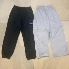 GU グレー ブラック　長ズボン Lサイズ　160 ジッパー付き　女子　ダンス