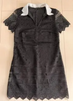 ZARA ザラ　総レース　レース襟　スキッパー　ワンピース　Sサイズ