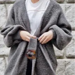 アルパカカーディガン裏地付き