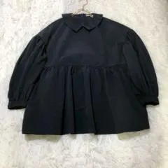 yori フラットカラーティアードブラウス ネイビー　フリー 日本製のサムネイル