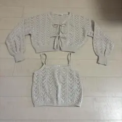 INGNI ベージュ レース編み セットアップ M