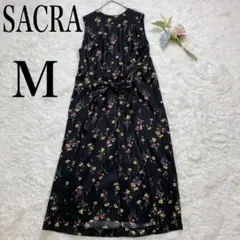 SACRA サクラ ペイズリー柄 マキシワンピース ノースリーブ 日本製