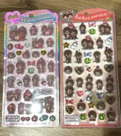 もんちっち　うるちゅるポップシール　2種　ボンボンドロップシール