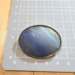 昭和レトロ ファブリック 金彩 ブローチ