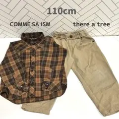 キッズ110cm【COMME CA ISM】チェックシャツとチノパン/上下セット