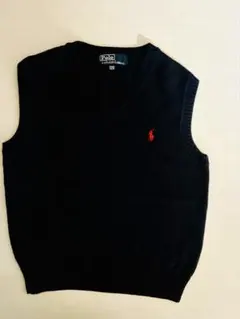 Polo by Ralph Lauren 黒 Vネックニットベスト 120